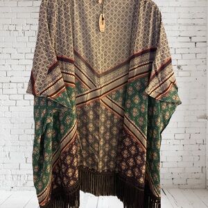 NWT Purple and Green Mixed Print Victoria’s Secret Kimono Open Jacket